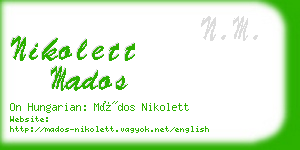 nikolett mados business card